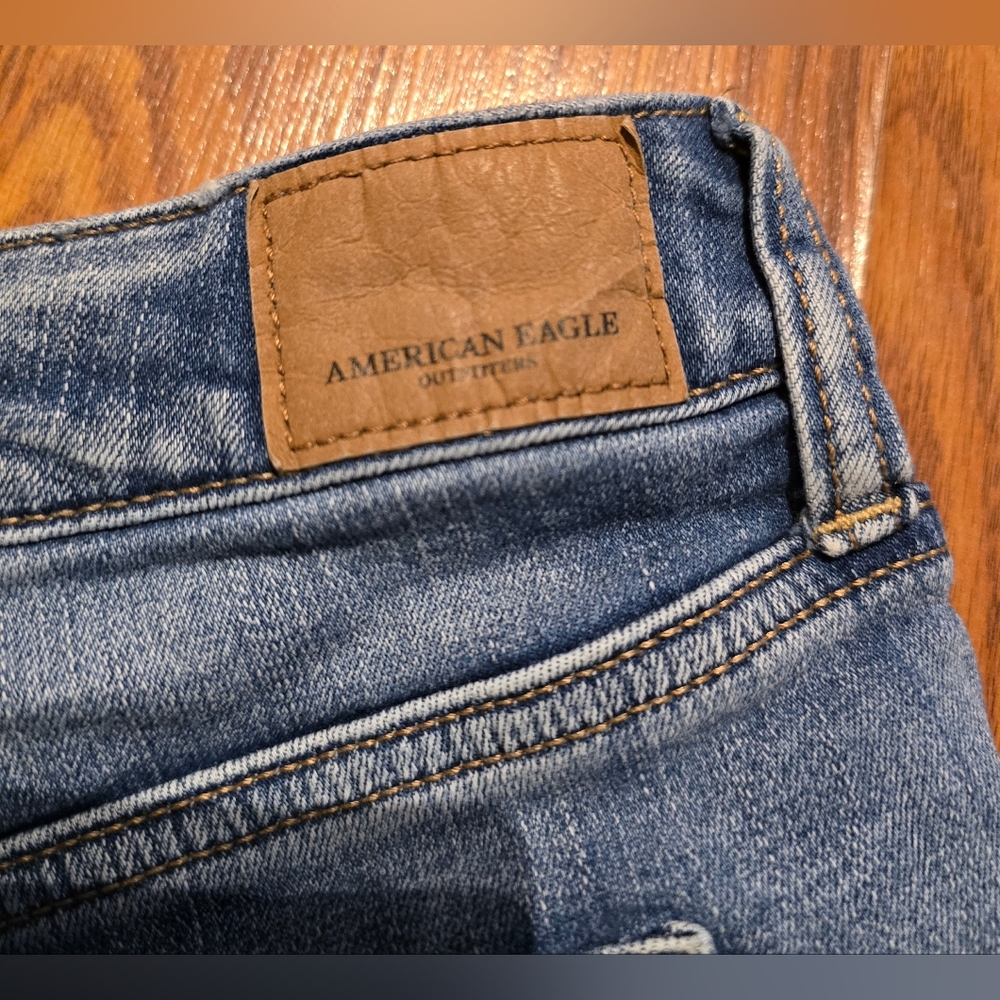 American Eagle Outfitters Ripped Blue Jean Shorts - Picture 3 of 5